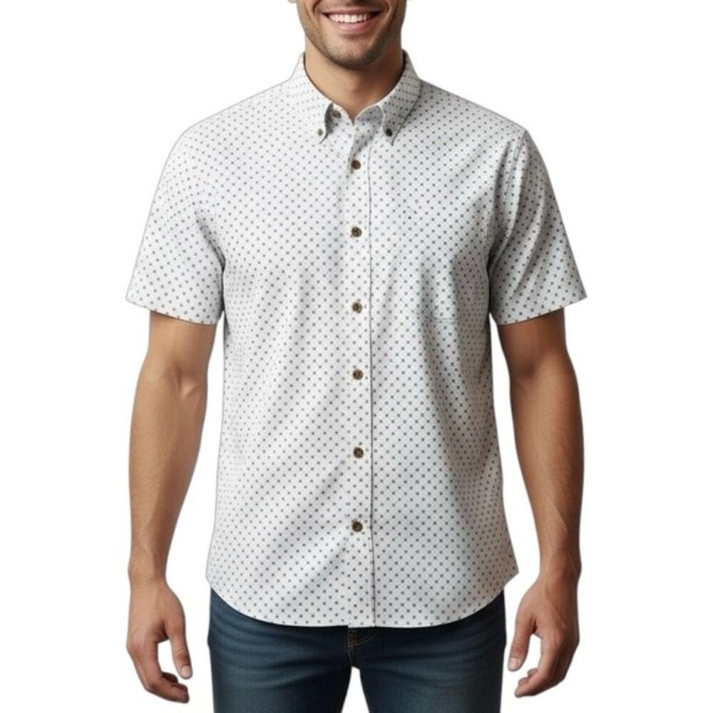 The North Face Men's Standard Fit Button Down Slate SS Shirt | Size Small